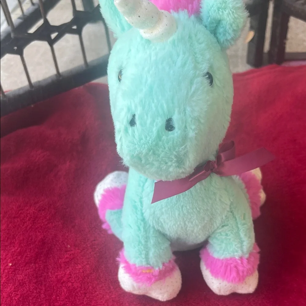 Charming‎ Mint Unicorn Plush with Pink Details